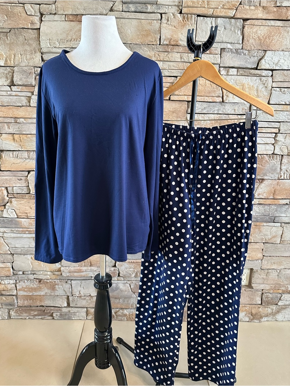 Croft & Barrow Blue Polka Dot Pajama Set